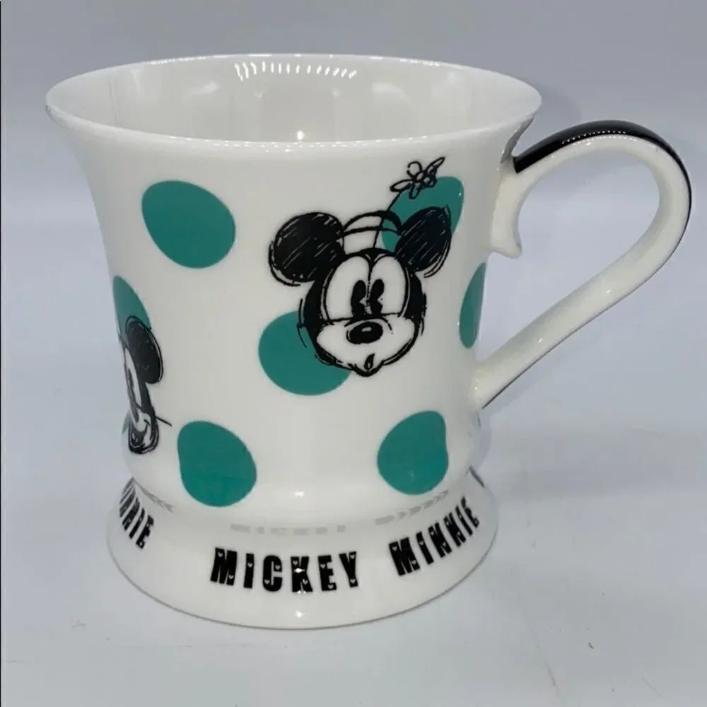 Disney Milk Glass Mickey and Minnie mug cup
